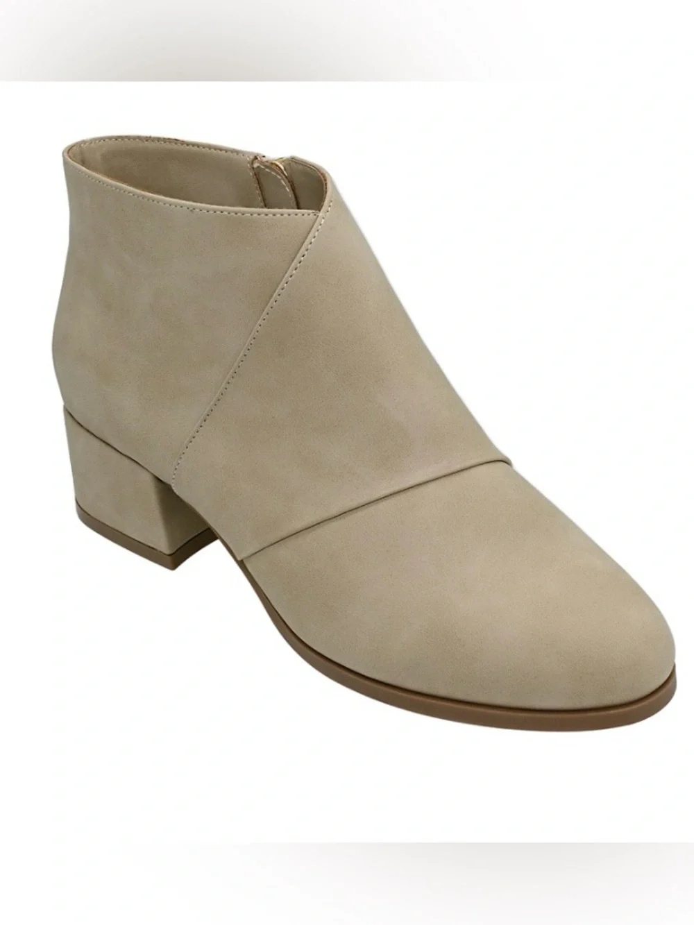 KIM ROGERS Elaine Booties Women's Beige Ankle Boots - Low Block Heel NWT- No box